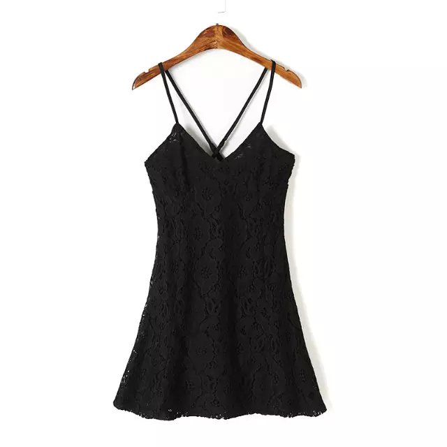 The New Summer Women's Fashion Sexy Crochet Lace Deep V Halter Strap ...
