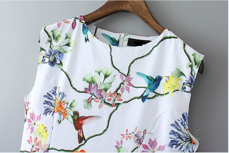 The New European And American Fashion Sweet White Flowers Printed ...
