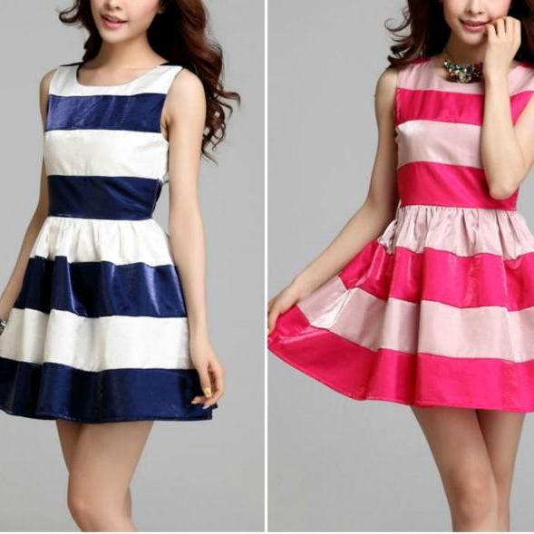 Stripes Chiffon Dress