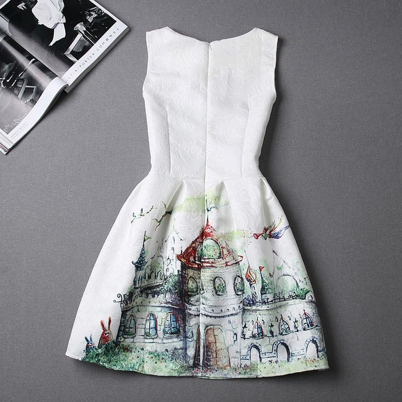Printing New Spring And Summer Jacquard Was Thin Sleeveless Vest Dress ...