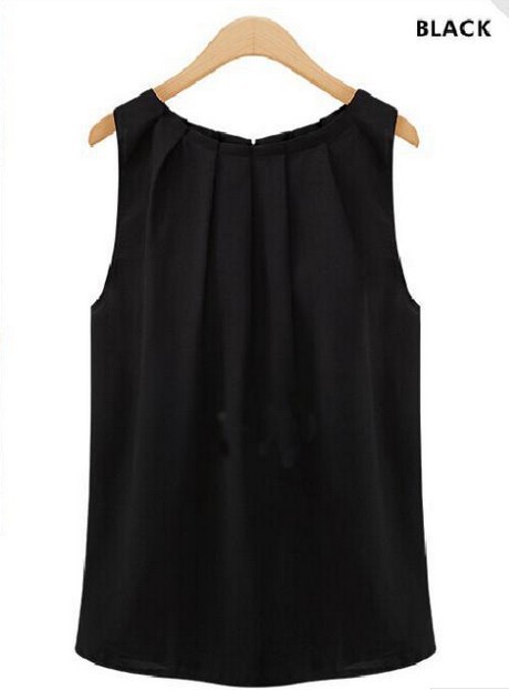 sleeveless shirt with collar