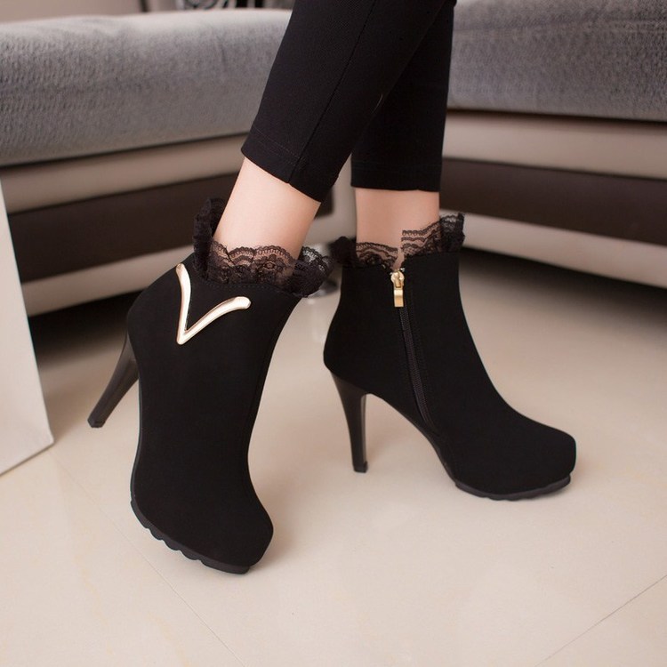 New Autumn And Winter In Europe And America Sexy Lace Boots Women Boots ...