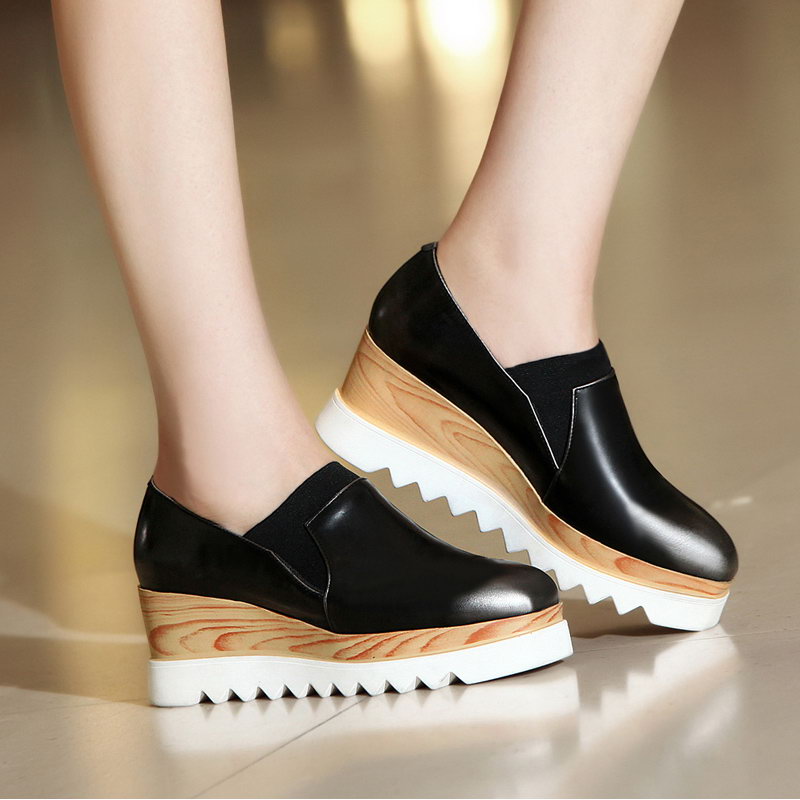 Slipon Platform Sneakers Featuring Wooden And ZigZag Sole on Luulla